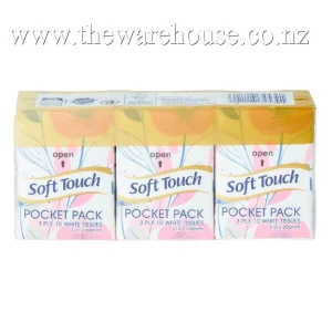 Soft Touch Travel Facial Tissues 3-ply 6 Pack